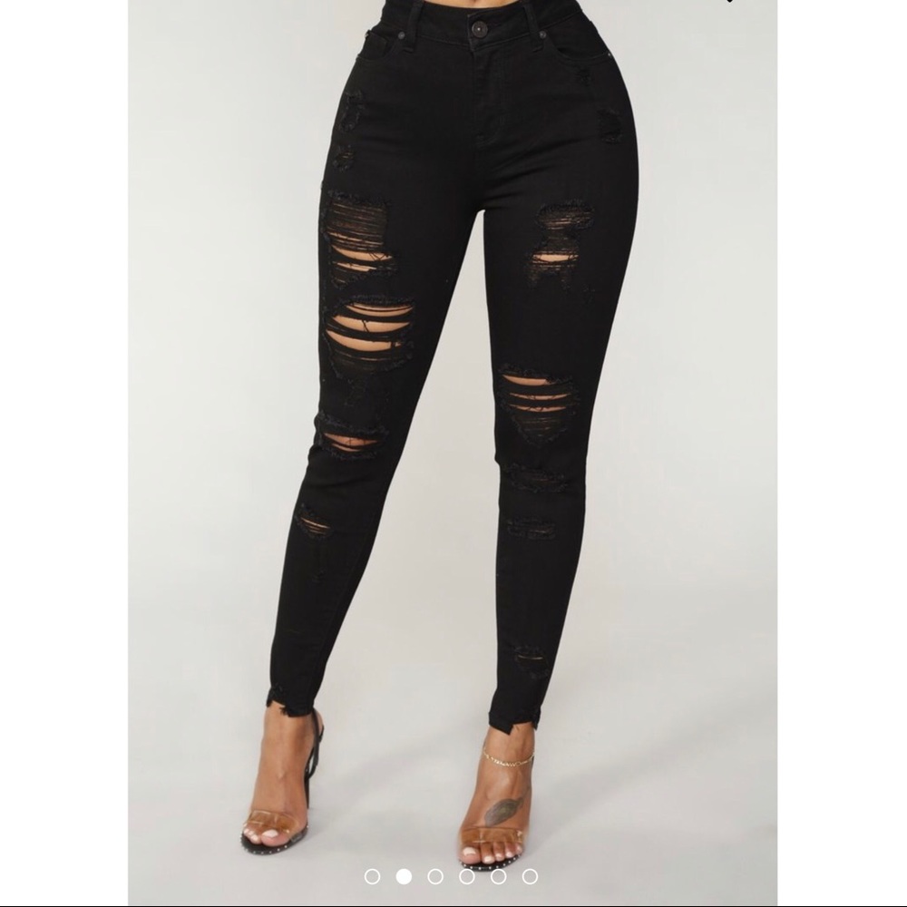NWT black distressed jeans